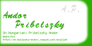 andor pribelszky business card